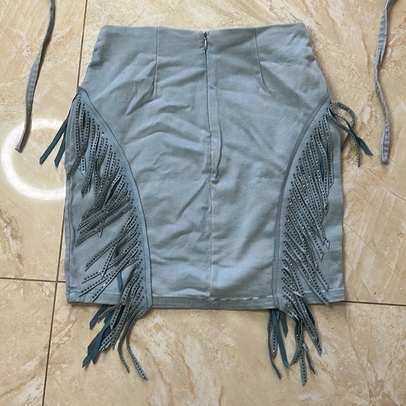 Denim Blvd Western Fringe Bikini Skirt Set - Picture 4 of 5